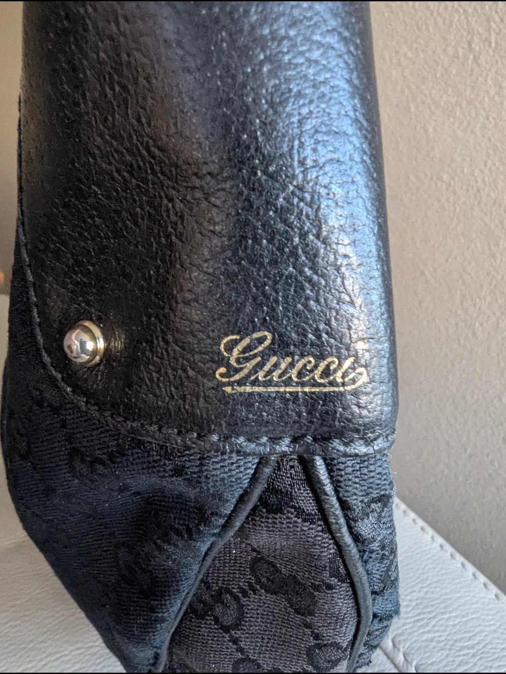 Gucci Black Crescent Bamboo-Handle Shoulder Bag